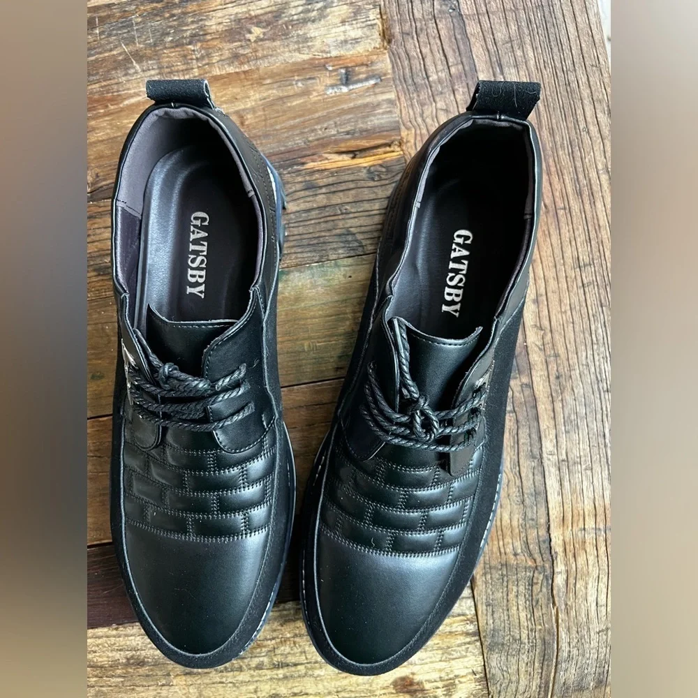 GATSBY Oxford Derby Leather Lace Up Black Men's Size 17 US 52 EU. NWOT (…